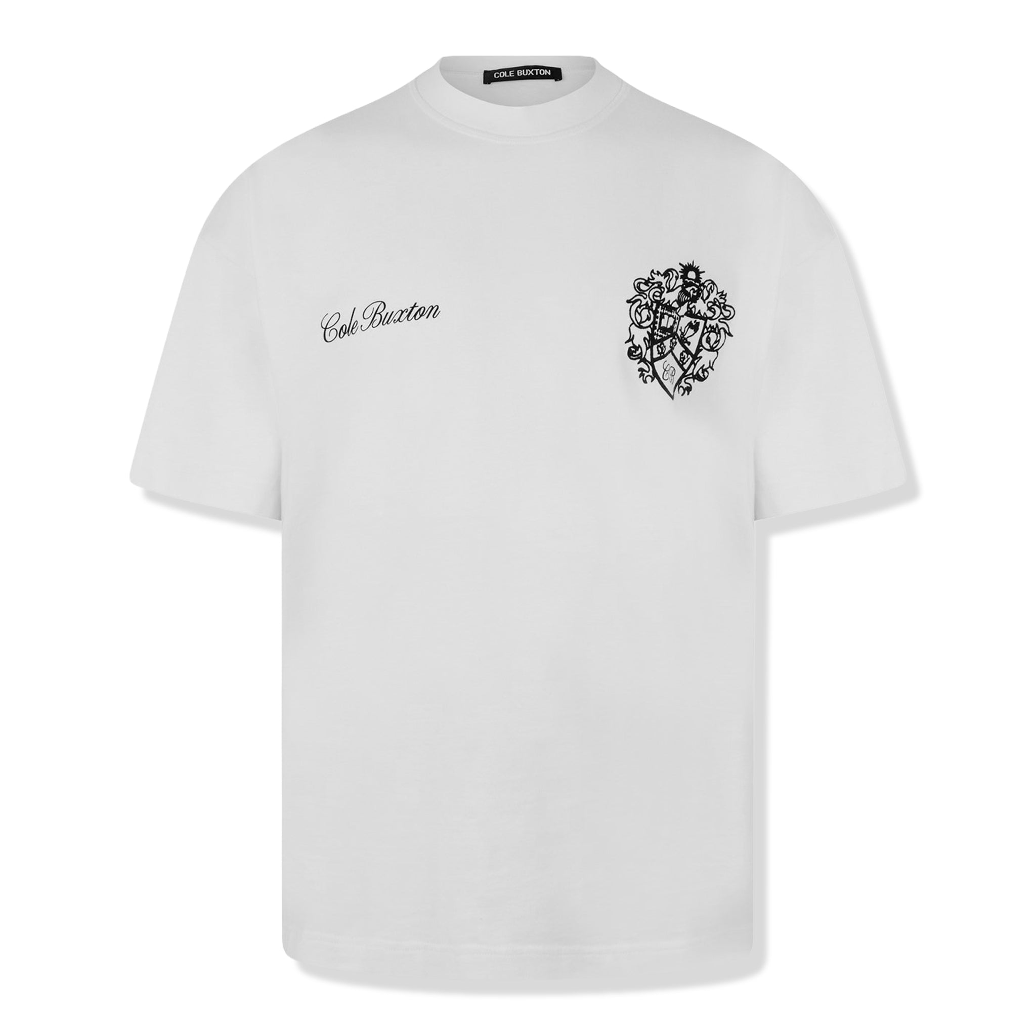 Front view of Cole Buxton Collegiate White T Shirt